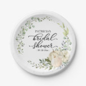 グリーンイージュ・ユーカリ・パンプキン 秋のブライダルシャワー ペーパープレート (正面)