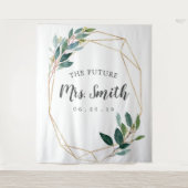 グリーンイージー ゴールド ブライダルシャワー バックドロップ フォトブース タペストリー (正面)