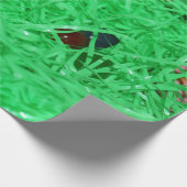 グリーンイースターグラス背景 ラッピングペーパー (角)