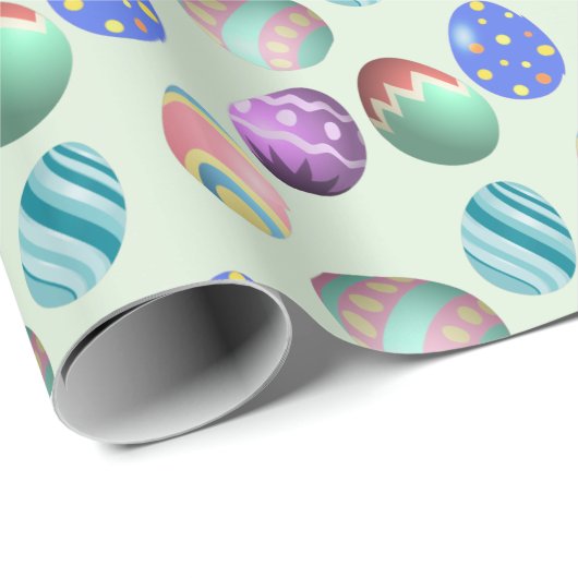 グリーンイースター卵イースターパーティーイースター卵狩りかわいい ラッピングペーパー (ロールコーナー)