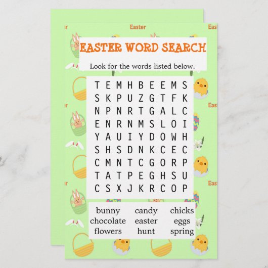 グリーンイースター語検索紙 (正面/裏面)