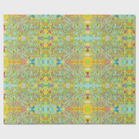 グリーンイーストインディアンスタイルと抽象芸術アート ラッピングペーパー (フラット)