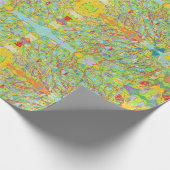 グリーンイーストインディアンスタイルと抽象芸術アート ラッピングペーパー (角)