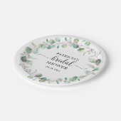 グリーンイー Eucalyptus リース ブライダルシャワー ペーパープレート (アングル)