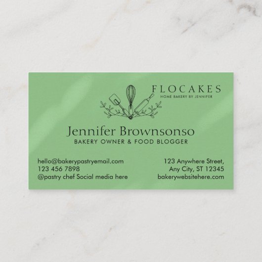 グリーンウィスクペストリーシェフホームベーカリーカフェペストリー 名刺 (裏面)