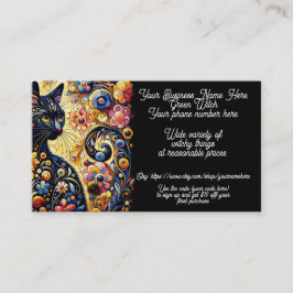 グリーンウィッチブラックキャットウィッチショップ販売Etsy 名刺