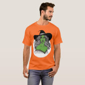 グリーンウィッチラインアート不気味シーズンハロウィーン Tシャツ (正面フル)