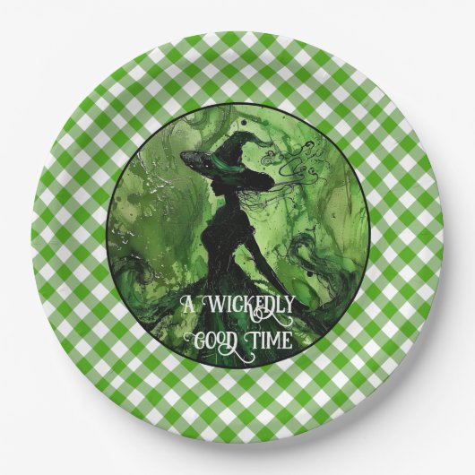 グリーンウィッチワイケディーグッドタイムハロウィーン誕生日 ペーパープレート (正面)