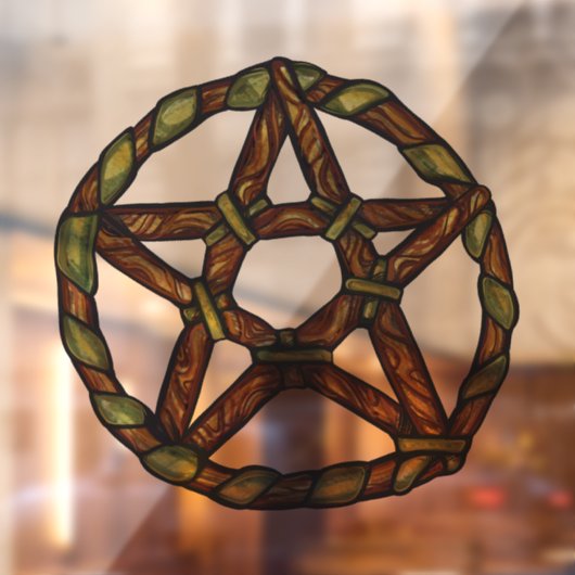 グリーンウィッチ異教の星形五角形自然ウィッカ ウィンドウサイン (シート2)