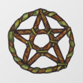 グリーンウィッチ異教の星形五角形自然ウィッカ ウィンドウサイン (シート)