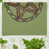 グリーンウィッチ異教の星形五角形自然ウィッカ キッチンタオル (折り畳み)