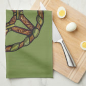 グリーンウィッチ異教の星形五角形自然ウィッカ キッチンタオル (四つ折り)