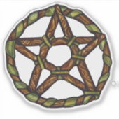 グリーンウィッチ異教の星形五角形自然ウィッカ シール (正面)