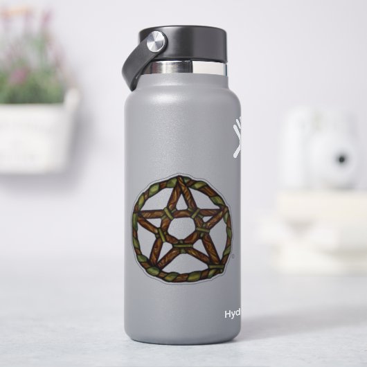 グリーンウィッチ異教の星形五角形自然ウィッカ シール (HydroFlask)