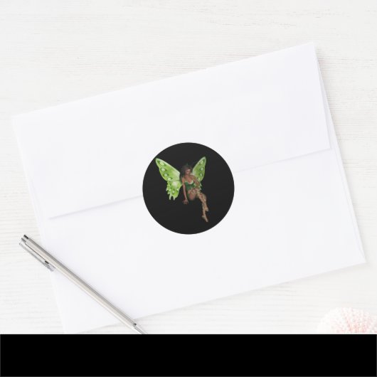 グリーンウィングレディ妖精の国6 - 3Dフェアリー – ラウンドシール (封筒)