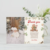 グリーンウィンターギンガーブレッドクリスマス誕生日 サンキューカード (スタンド正面)