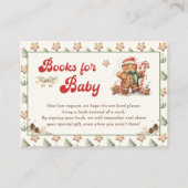 グリーンウィンタークリスマスベビーシャワーブックベビー エンクロージャーカード (正面)