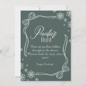 グリーンウィンターコケットおしゃぶりハントベイビーシャワー 招待状 (正面)
