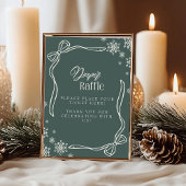 グリーンウィンターコケットおむつラッフルテーブルサイン 招待状