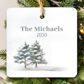 グリーンウィンターパインパーソナライズされたズ セラミックオーナメント