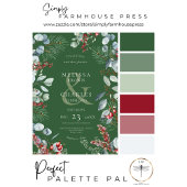 グリーンウィンターパインベリーユーカリ結婚ス 招待状