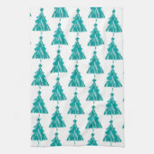 グリーンウィンターフォレストクリスマスツリー キッチンタオル (縦)