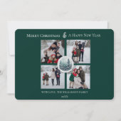 グリーンウィンターフォレストフローラフォトコラージュ シーズンカード (正面)