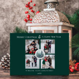 グリーンウィンターフォレストフローラフォトコラージュ シーズンカード