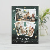 グリーンウィンターホリデイメリークリスマスフォトカード シーズンカード (スタンド正面)