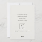 グリーンウィンターリースメリー&ブライトクリスマスロゴ シーズンカード (裏面)