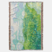 グリーンウィートフィールズオーバーズ(F807)ヴァンゴッホファインアート スローブランケット (正面縦)