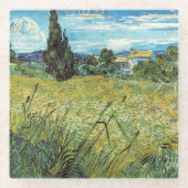 グリーンウィートフィールドビンセント・ヴァン・ゴッホ・ポスター ガラスコースター (正面)