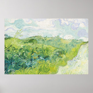 グリーンウィートフィールド、オーバー(1890) by Vincent Van G ポスター