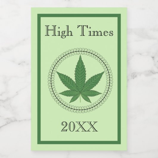 グリーンウィード葉の木の渦巻きトリムのストラパーソナライズされたッシュ フードラベル (シングルラベル)