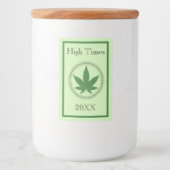 グリーンウィード葉の木の渦巻きトリムのストラパーソナライズされたッシュ フードラベル (正面)