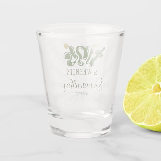 グリーンウィーニーズ&ティニーズの面白いマーティニ誕生日パーティー ショットグラス (裏面)