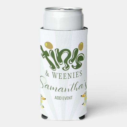 グリーンウィーニーズ＆ティニーズの面白いマーティニ誕生日パーティー スリム缶クーラー (Seltzer正面)