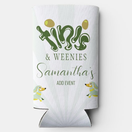 グリーンウィーニーズ＆ティニーズの面白いマーティニ誕生日パーティー スリム缶クーラー (裏面)