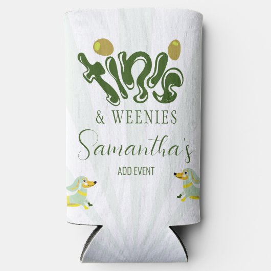 グリーンウィーニーズ＆ティニーズの面白いマーティニ誕生日パーティー スリム缶クーラー (正面)