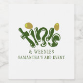 グリーンウィーニー&ティニーズ 面白いマーティニ 誕生日パーティー ワインラベル (シングルラベル)