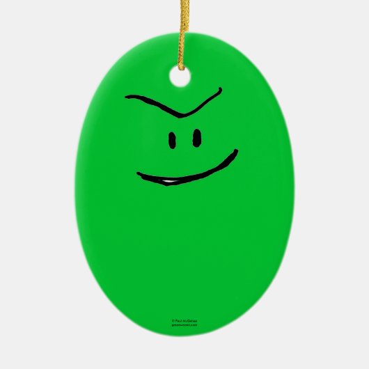 グリーンウェアニークリスマス飾り セラミックオーナメント (正面)