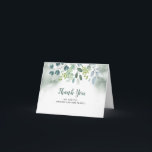 グリーンウェディングのお礼 サンキューカード<br><div class="desc">水彩緑の葉のウェディングサンキューレター</div>