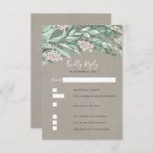 グリーンウェディングの出欠確認 出欠カード (正面/裏面)