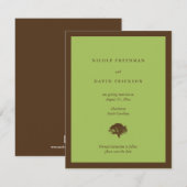 グリーンウェディングアナウンスメント オークツリー セーブザデート 招待状 (正面/裏面)