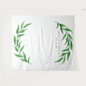 グリーンウェディングバックドロップ写真ブース タペストリー (正面(横))