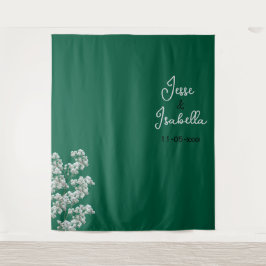グリーンウェディングバックドロップ タペストリー