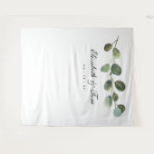 グリーンウェディングバックドロップ、フォトブース小道具 タペストリー (正面(横))