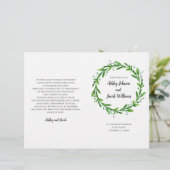 グリーンウェディングプログラム。夏の教会式 (スタンド正面)