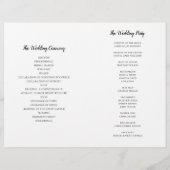 グリーンウェディングプログラム。夏の教会式 (裏面)