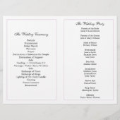 グリーンウェディングプログラム。夏の教会式 (裏面)